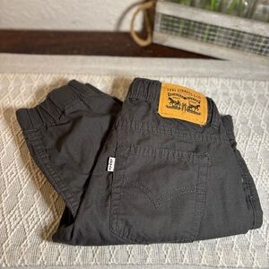 Boys Levi’s Jogger Dark Gray Drawstring Pants Elastic Cuff Size Small.